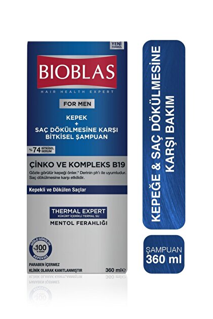 Bioblas Men Anti-Dandruff + Anti-Hair Loss Shampoo 360 ml