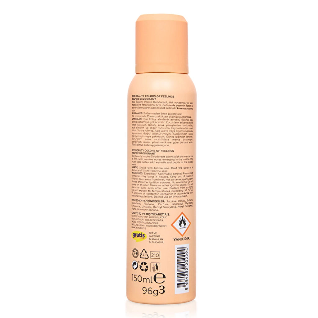 Bee Beauty Colors of Feelings Inspire Kadın Deodorant Sprey 150 ml