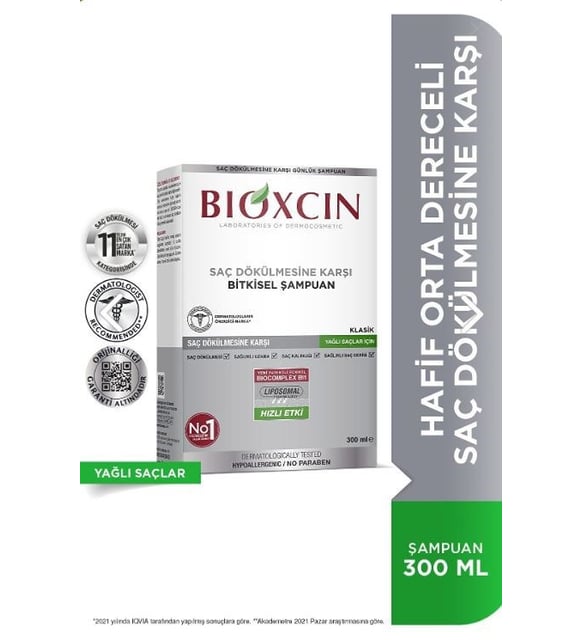 Bioxcin Herbal Classic Anti-Hair Loss Shampoo for Oily Hair 300 ml