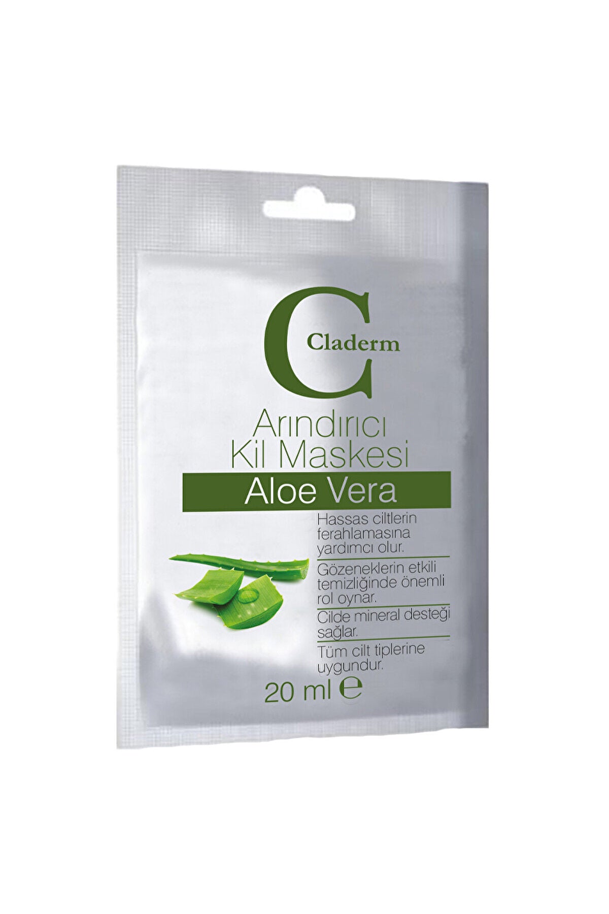 Claderm Arındırıcı Kil Maskesi Aloe Vera 20 ml