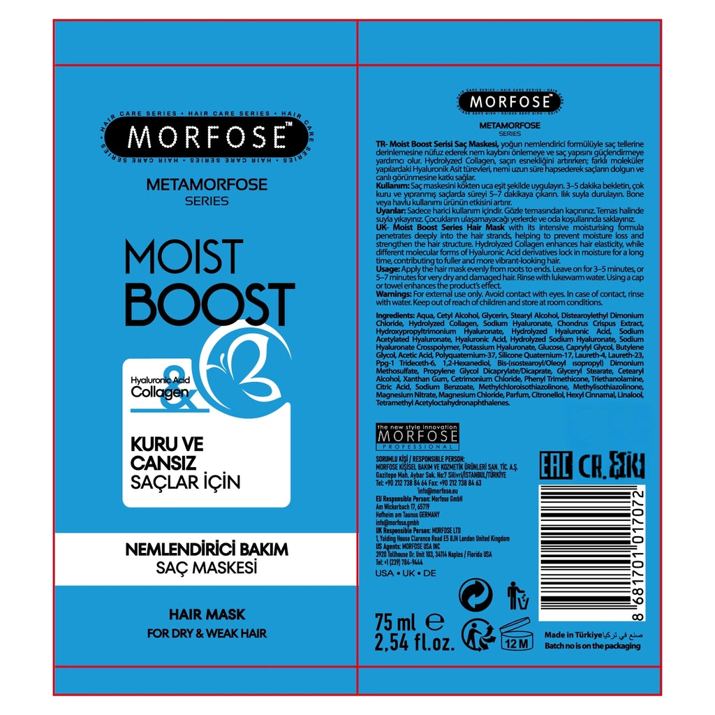 Morfose Metamorfose Moist Boost Nemlendirici Bakım Saç Maskesi 75 ml