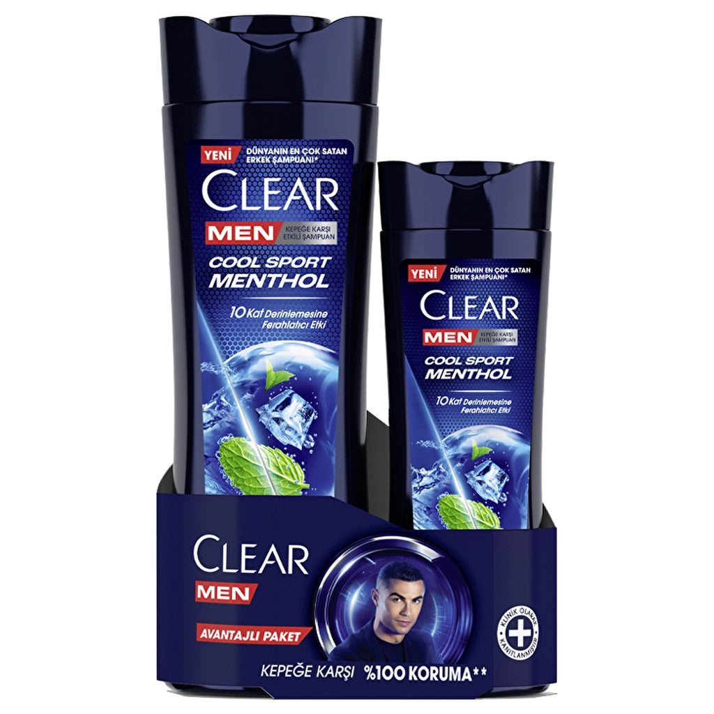 Clear Men Anti-Dandruff Shampoo Cool Sport Menthol 350 ml + 180 ml